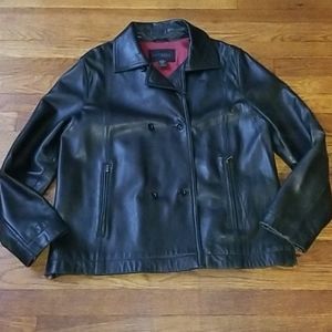 Express Genuine Leather Button Up Jacket
